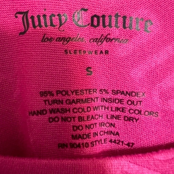 Juicy Couture super soft pink sleep shirt with studs sz S looks brand new - Picture 3 of 5
